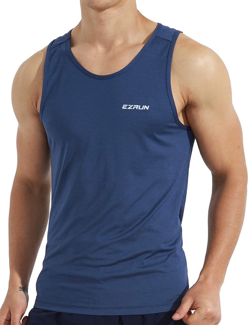 EZRUN Men's Quick Dry Tank Top UPF 50+ Summer Beach Swim Shirts for Gym Workout Athletic Muscle Sleeveless Shirts - Image 2